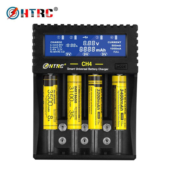 18650 Battery Charger LCD S4 Smart 9V Charger for Rechargeable Batteries Ni-MH Ni-Cd 6F22 A AA AAA Li-ion 18650 26650 26500